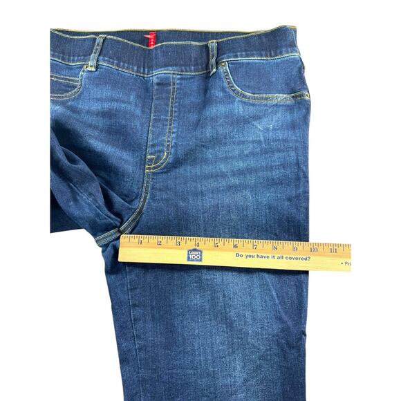 Spanx Flare Jeans Womens Size XL High Rise Dark Blue Denim 20327R - Picture 7 of 9